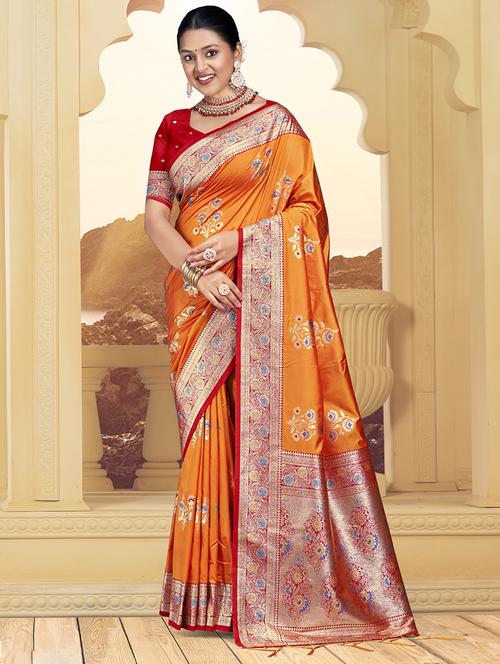 women zari work banarasi saree - 21551331 - Very Small Image - 1