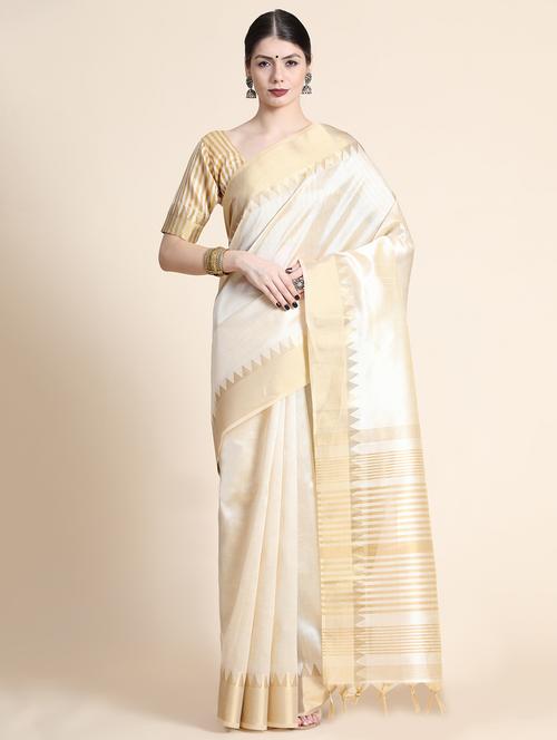 women solid assam silk saree with blouse - 21552341 - Very Small Image - 1