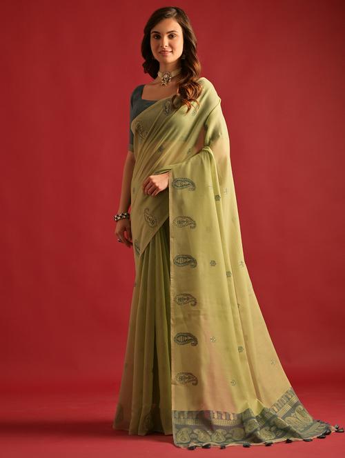 women self design chanderi saree with blouse - 21552405 - Very Small Image - 1