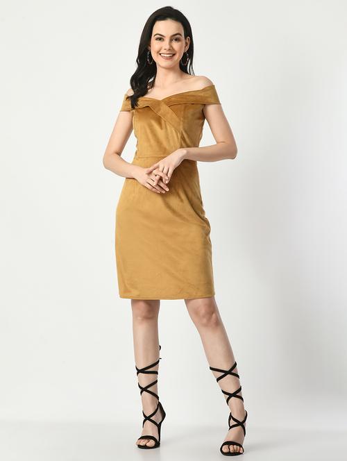 women solid off shoulder sheath dress - 21552470 - Very Small Image - 1