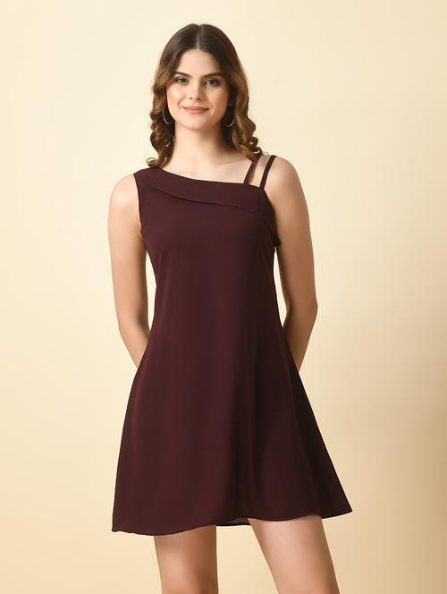 women solid sleeveless a-line dress - 21552645 - Very Small Image - 1