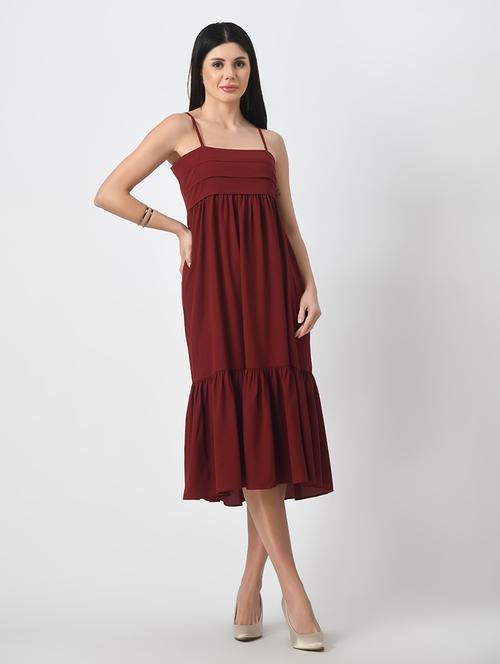 women solid sleeveless tiered dress - 21552657 - Very Small Image - 1