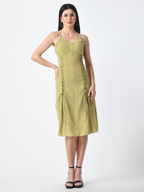 women solid sleeveless a-line dress - 21552728 - Very Small Image - 1