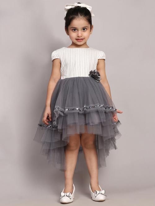 girls knee length self-designed frock - 21553892 - Very Small Image - 1