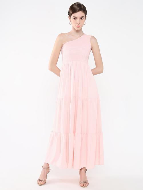 women solid single shoulder tiered dress - 21553928 - Very Small Image - 1
