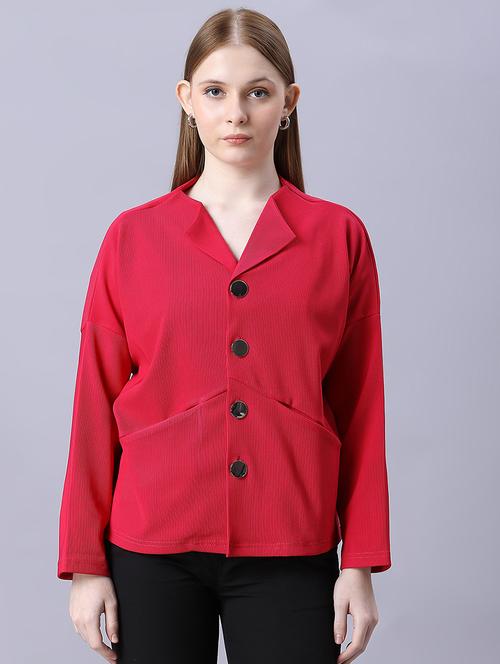 women solid long sleeves jacket - 21554113 - Very Small Image - 1