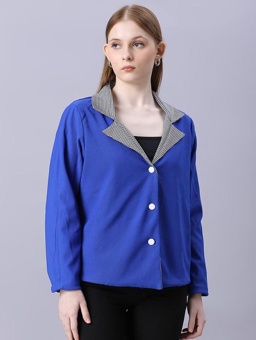 women checked printed long sleeves reversible jacket - 21554114 - Very Small Image - 1