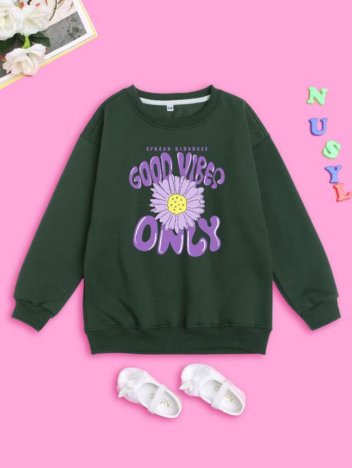 girls long sleeves front printed sweatshirt - 21554638 - Very Small Image - 1
