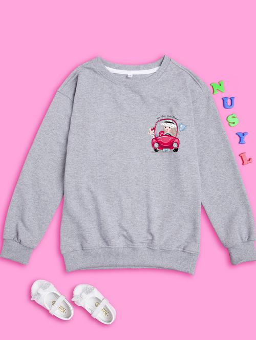girls long sleeves placement print sweatshirt - 21554655 - Very Small Image - 1