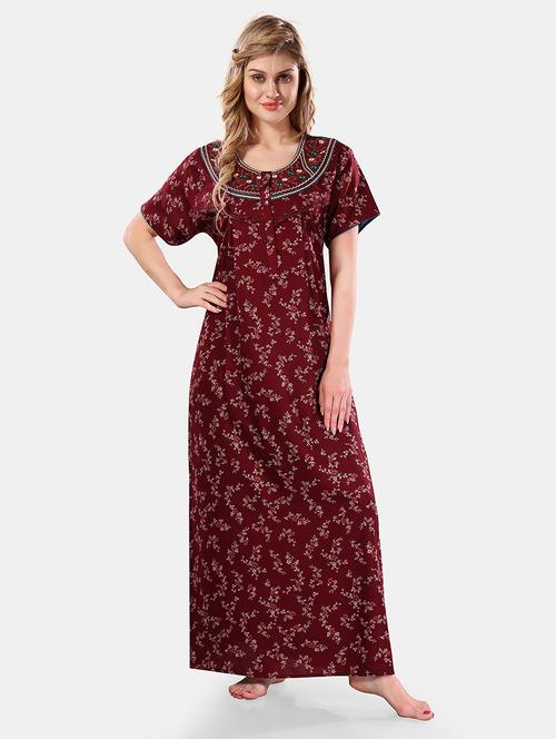 women printed cotton nighty - 21555252 - Very Small Image - 1