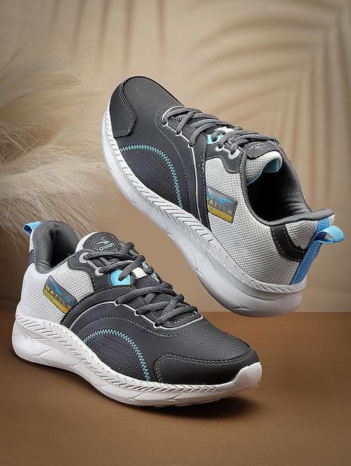 men grey lace up sport shoes - 21555530 - Very Small Image - 1