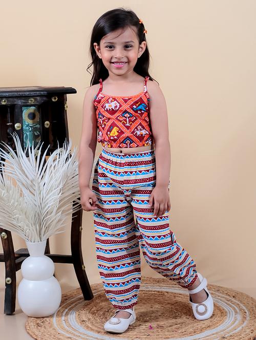 girls printed sleeveless full length set - 21555746 - Very Small Image - 1