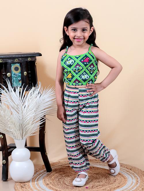 girls printed sleeveless full length set - 21555747 - Very Small Image - 1