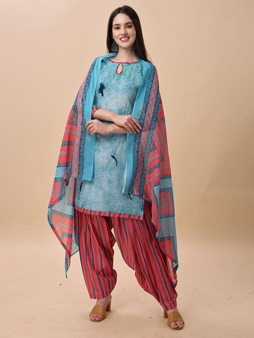 women printed unstitched suit set - 21557078 - Very Small Image - 1