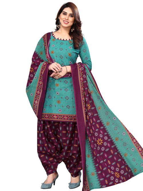 women printed unstitched suit set - 21557160 - Very Small Image - 1