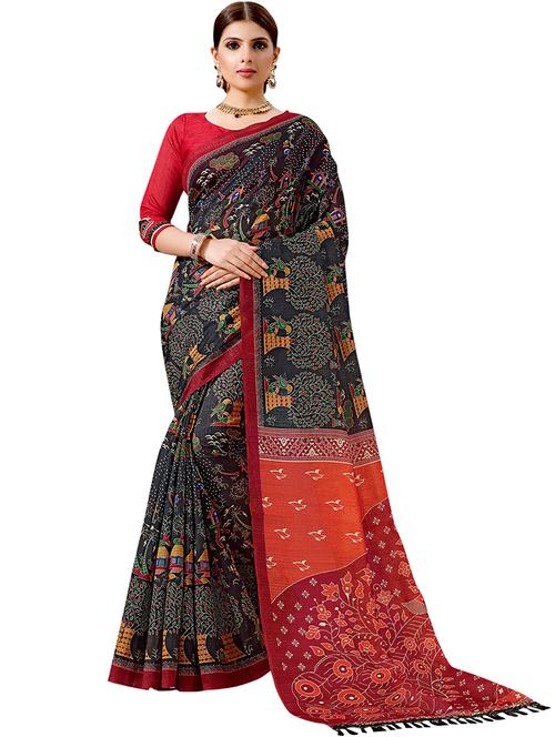 women black printed saree - 21557546 - Very Small Image - 1