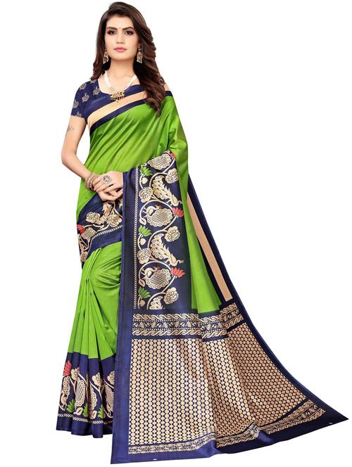 women green solid bordered saree - 21557580 - Very Small Image - 1