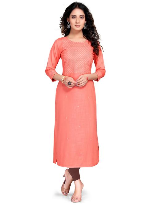 women three quarter sleeve straight kurta - 21557610 - Very Small Image - 1