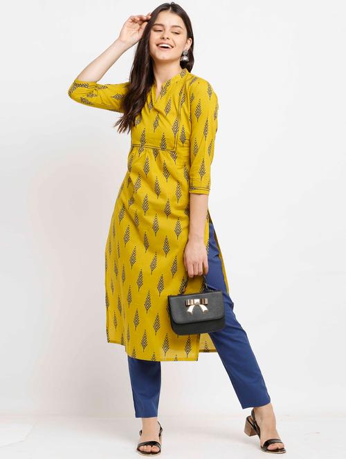 women three quarter sleeve straight kurta - 21557658 - Very Small Image - 1