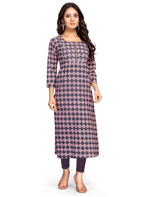 women three quarter sleeve straight kurta - 21557670 - Very Small Image - 1