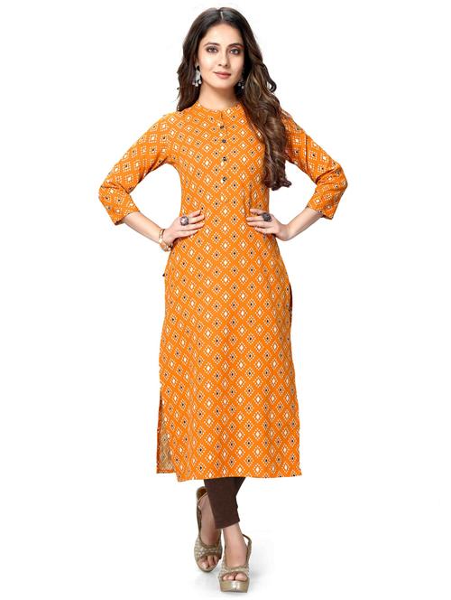women mandarin neck printed straight kurta - 21557719 - Very Small Image - 1