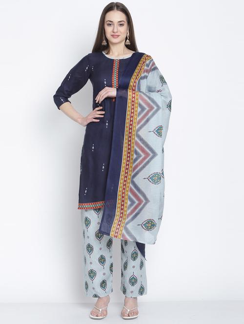 women round neck printed suit set - 21558223 - Very Small Image - 1