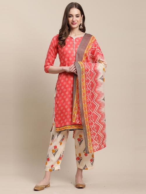 women v- neck printed suit set - 21558224 - Very Small Image - 1