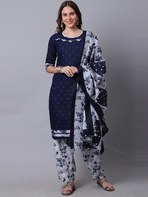 women round neck printed suit set - 21558238 - Very Small Image - 1
