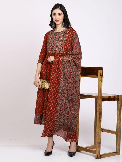 women floral kurta pant set with dupatta - 21558309 - Very Small Image - 1
