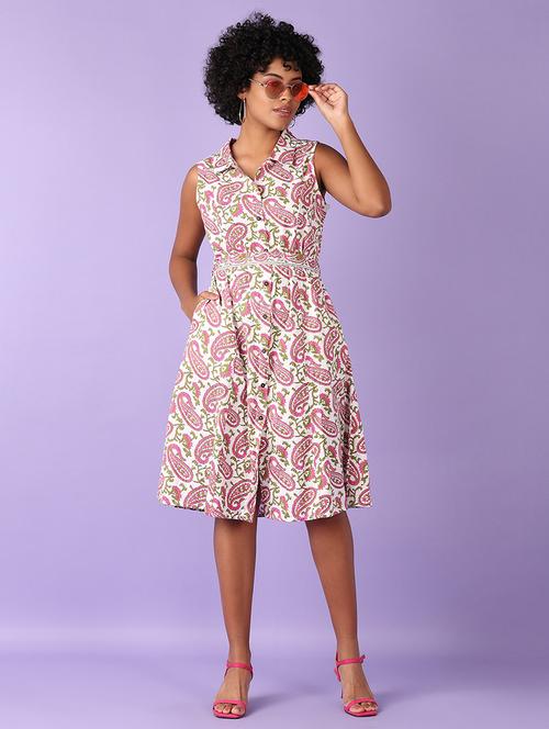 women paisley printed a-line dress - 21558788 - Very Small Image - 1