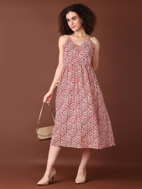 women red printed a-line ethnic dress - 21558790 - Very Small Image - 1