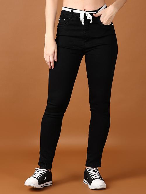 women solid high rise slim fit jean - 21559023 - Very Small Image - 1