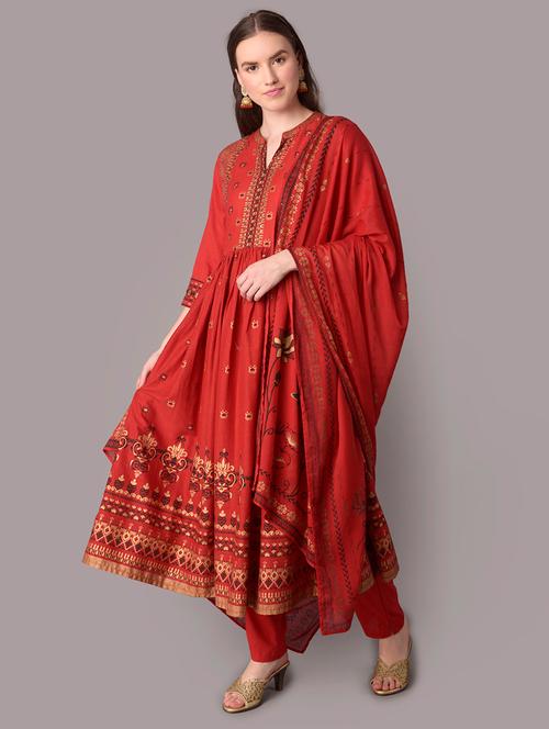 women printed kurta pant set with dupatta - 21559508 - Very Small Image - 1