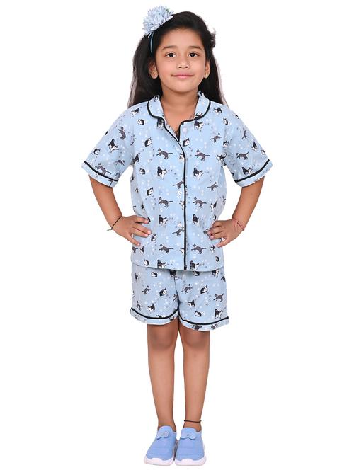 girls printed short sleeves nightwear shorts set - 21559692 - Very Small Image - 1