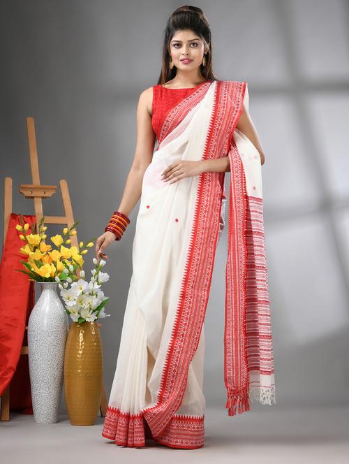 women self design handloom saree with blouse - 21562070 - Very Small Image - 1