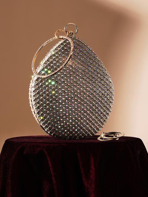 gold synthetic embellished clutch - 21562339 - Very Small Image - 1