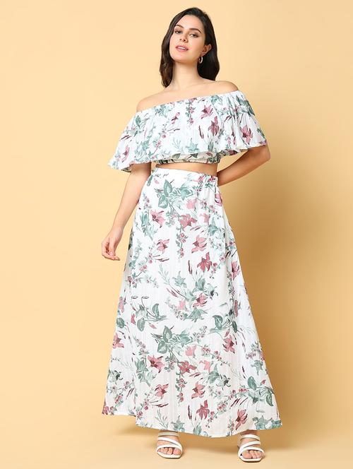 women printed top and skirt co-ord set - 21562616 - Very Small Image - 1