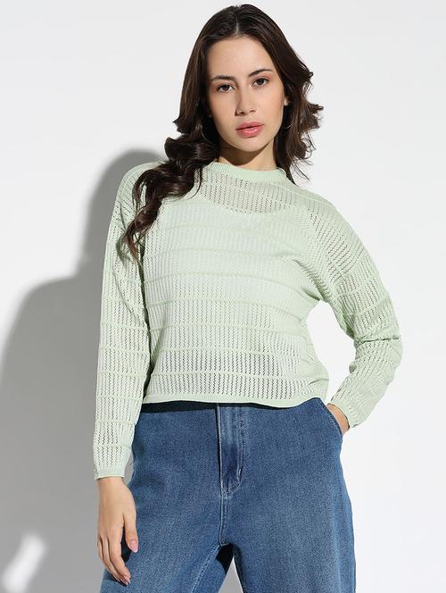 women self design crew neck pullover - 21562748 - Very Small Image - 1