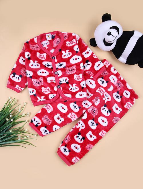 kids printed fleece full length twin set - 21564176 - Very Small Image - 1