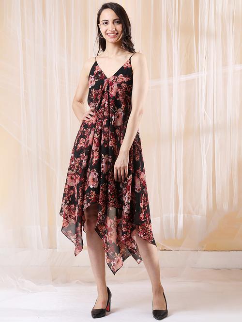 women multicolored printed fit & flare dress - 21565306 - Very Small Image - 1