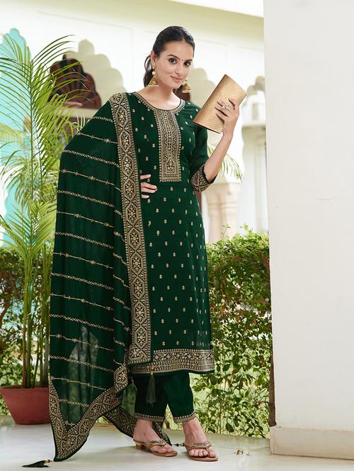 women three quarter sleeve kurta pant with dupatta set - 21565522 - Very Small Image - 1