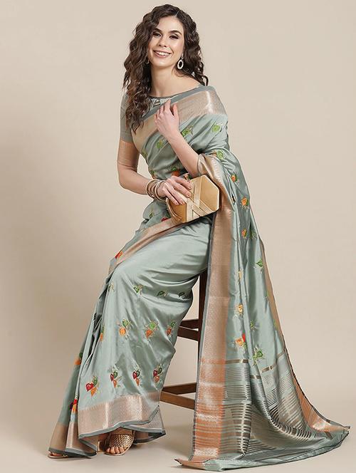 women embroidered bordered saree - 21565696 - Very Small Image - 1
