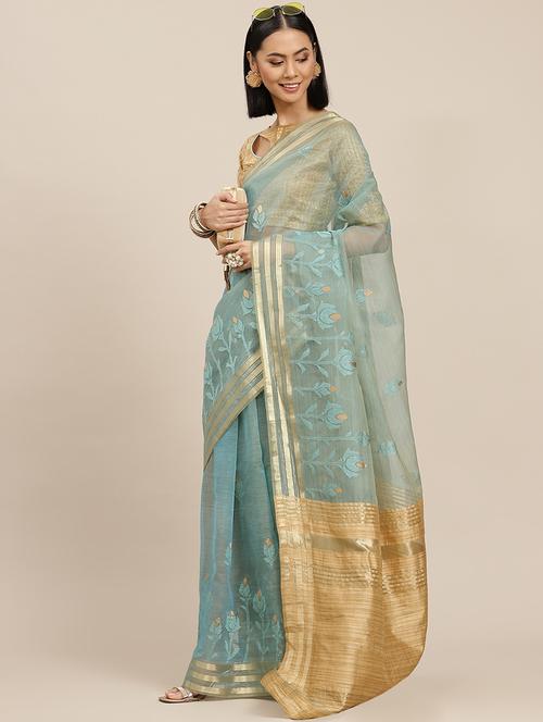 women embroidered bordered saree - 21565761 - Very Small Image - 1