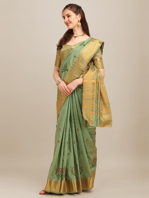 women embroidered bordered saree - 21565814 - Very Small Image - 1