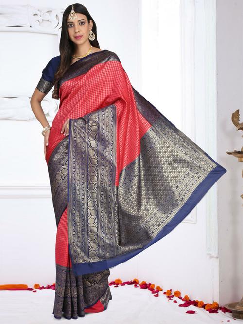 pink art silk printed saree - 21565935 - Very Small Image - 1