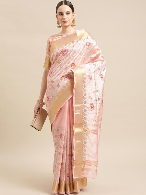 women solid with bordered saree - 21566019 - Very Small Image - 1