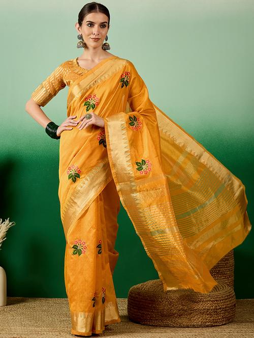 women embroidered bordered saree - 21566275 - Very Small Image - 1