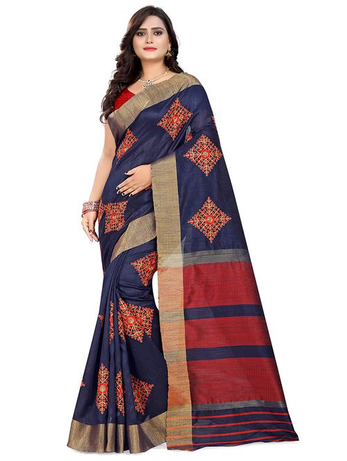 women blue embroidered saree - 21566406 - Very Small Image - 1