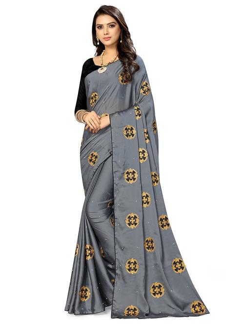 women grey embroidered saree - 21566457 - Very Small Image - 1