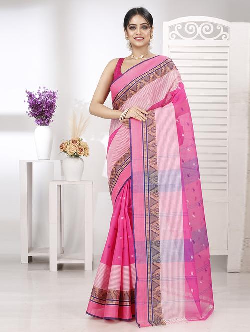 women self design tant saree - 21566636 - Very Small Image - 1